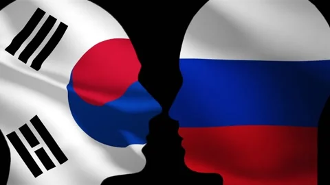 Animation Of Relations And Events Between Countries Of Russia And South Korea Stock Footage 145985493