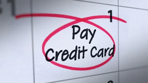 Animation of Remember Credit Card Payment Due Date in Calendar Stock Footage 148427136