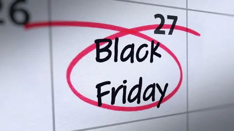Animation of Reminder Back Friday (2020-2023) in Calendar Stock Footage 143352640