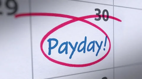 Animation of Reminder Payday in Calendar Stock Footage 160367236
