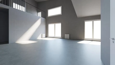 Animation repair in a modern two-level apartment in the Scandinavian style Stock Footage 109475724