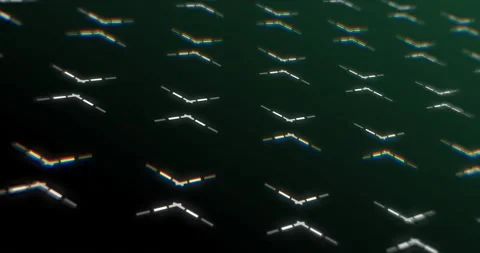 Animation of repeatable shapes moving on black background Stock Footage 200477870