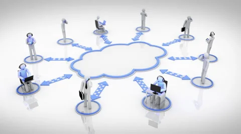 Animation representing the cloud computing concept. Cyan. Stock Footage 54836685