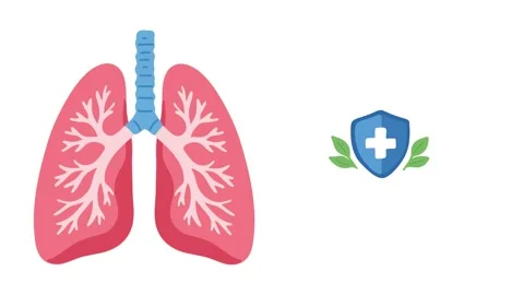 Animation of respiratory system and lung health protection Stock Footage 340956547