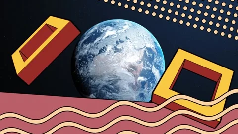 Animation of retro abstract shapes over ... | Stock Video | Pond5