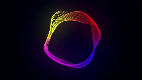 Animation retro glowing circle distortion colorful Stock Footage 201580568
