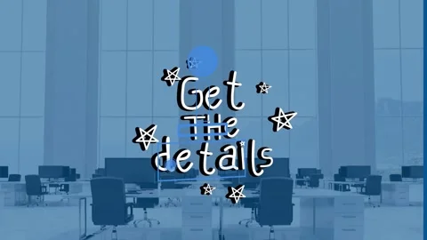 Animation of retro joystick icon, get the details text, starts with furniture at Stock Footage 330058161
