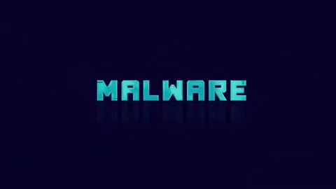 Animation of retro MALWARE text glitching on blue background. Old tv glitch Stock Footage 159832616