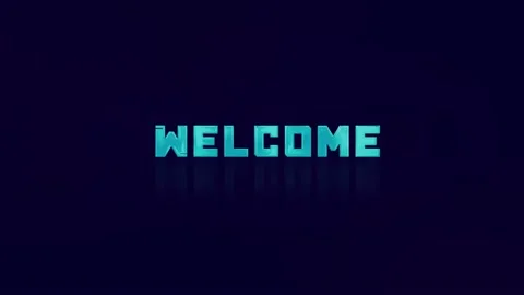 Animation of retro WELCOME text glitching on blue background. Old tv glitch Video stock 159833247