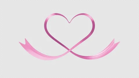 Animation of a ribbon extending into a heart shape - Pink Stock Footage 282081880