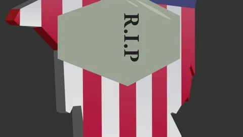 Animation of rip over map with flag of usa Stock Footage 207656520