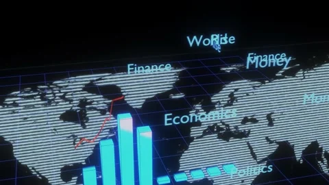 Animation of rising blue bar graph following the arrow capital business ultr Stock Footage 142298422