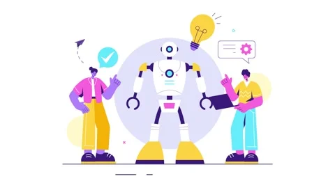 Animation of Robotics Vector Illustration Stock Footage 313717349