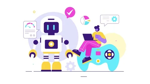 Animation of Robotics Vector Illustration Stock Footage 313717381
