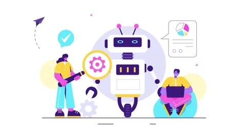 Animation of Robotics Vector Illustration Stock Footage 313717417