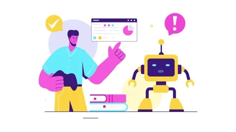 Animation of Robotics Vector Illustration Stock Footage 313717419