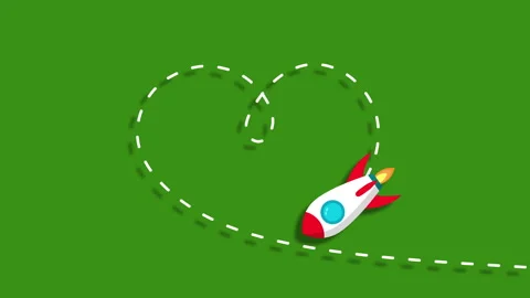 Animation with rocket flying Stock Footage 227401705