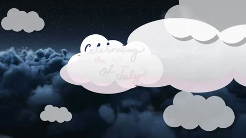 Animation of rocket icon with celebrating the 4th of july text over sky with Stock Footage 327846002