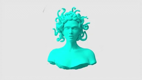 Animation of Roman statue with rbg effect. Glitch over medusa Video stock 269406589
