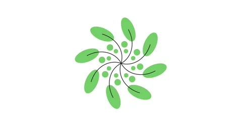 Animation rotate leaf unique design isolated on white background Vídeo Stock 334018461