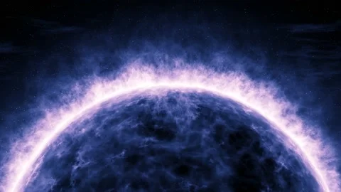 Animation of rotating burning solar star. Sun surface with thermal radiation Stock Footage