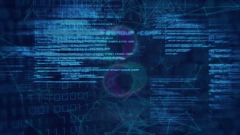 Animation of rotating circles, dots forming geometric shapes, programming Video stock 327274451