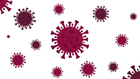 Animation of rotating coronavirus molecules. COVID 19. 4K Stock Footage 130010473