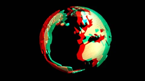 Animation of a rotating earth globe, stereoscopic Stock Footage 41473003