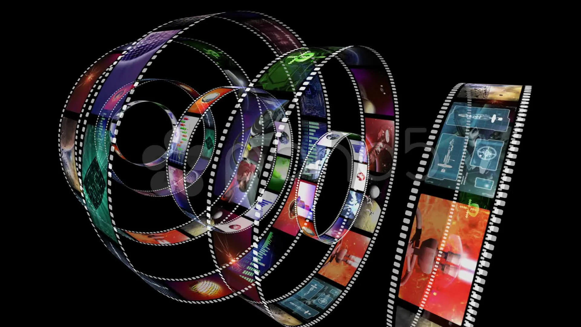 Animation of rotating film reels, Stock Video