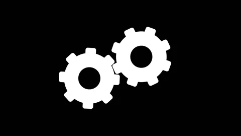 Animation with rotating gears on dark background. Seamless looping. Stock Footage 151861575