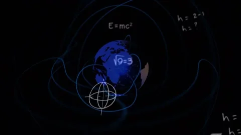 Animation of rotating globe and math for... | Stock Video | Pond5