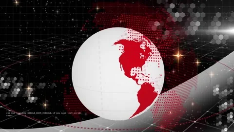 Animation of rotating globe and programm... | Stock Video | Pond5