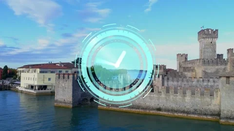 Animation of rotating hands on clock ove... | Stock Video | Pond5