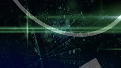 Animation of rotating model dna strand over grid and data processing on black Stock Footage 328249410