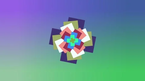Animation of Rotating Multi-Colored Rectangular Layers and Cross Motifs Stock Footage 340899322