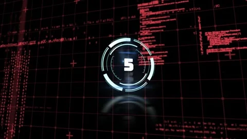Animation of rotating safe lock and data processing on black Video stock 329288838