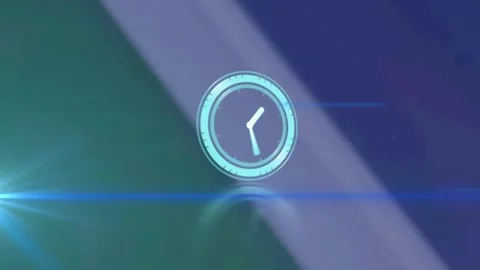 Animation of rotating safe lock with clock over light trail on blurred Stock Footage 162892907