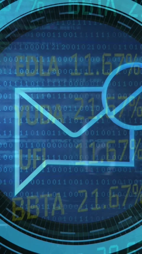 Animation of rotating safe lock with countdown and data processing on black Stock Footage 343828205