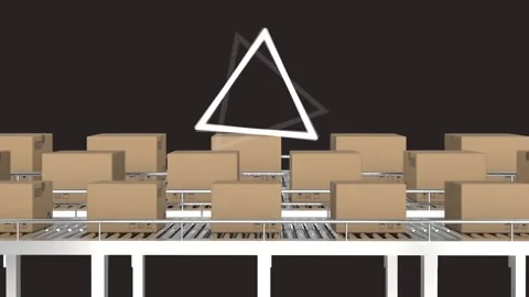 Animation of rotating triangle over conv... | Stock Video | Pond5