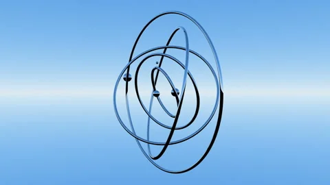 Animation of the rotation of abstract elementary particles. Seamless loop. 库存影片 127486265