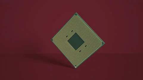 Animation of the rotation of the CPU pro... | Stock Video | Pond5