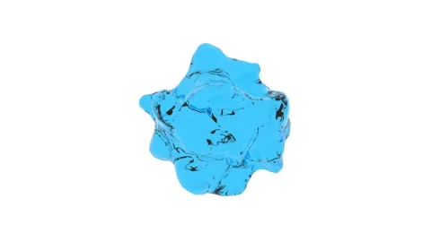 Animation of rotation of a drop of blue liquid on a white background. Stock Footage 127378276