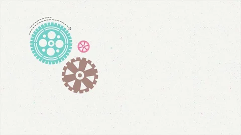 Animation of the rotation of gears on the Stock Footage 128418357