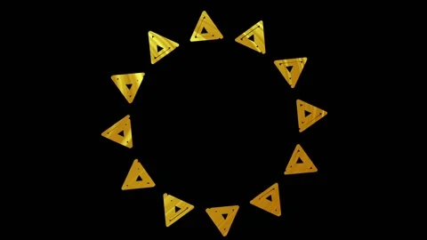 Animation of the rotation of the golden circle in the form of a flower Stock Footage 237808261