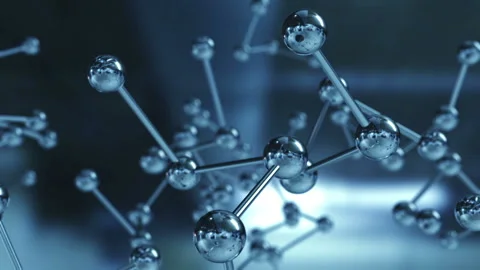 Animation rotation of model molecule from glass and crystal. Stock Footage 91499992