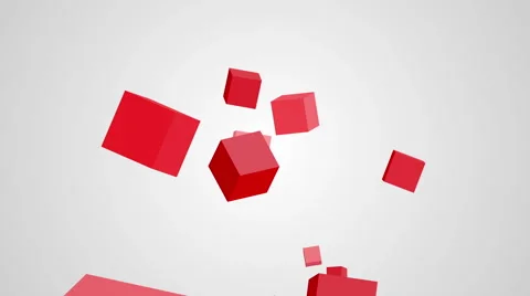 Animation of rotation red cubes on a white background Stock Footage 64730165