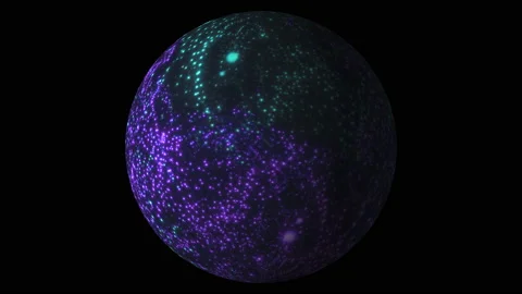 Animation of rotation of a translucent ball with movable luminous particles Stock Footage 237171456