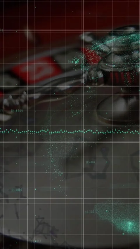 Animation of roulette over data processing 스톡 동영상 343867627