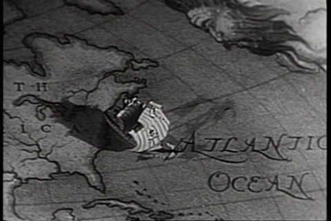 Animation of route traced on world map Stock Footage 11356122