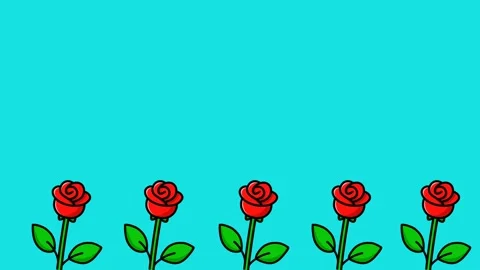 Animation of a row of roses flower blowing in the wind Stock Footage 330090625